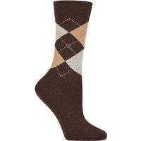 1 Pair Burlington Marylebone Argyle Wool Socks Dark 3.5 7
