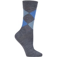 1 Pair Charcoal Marylebone Argyle Wool Socks 3.5 7