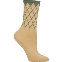 1 Pair Mayfair Cotton Argyle Topped Socks 3.5 7