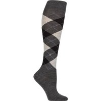 1 Pair Burlington Marylebone Argyle Wool Knee High Socks Asphalt Melange 3.5 7