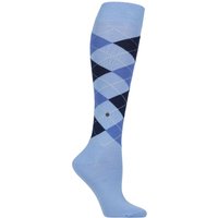 1 Pair Burlington Marylebone Argyle Wool Knee High Socks Cornflower 3.5 7