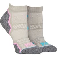 2 Pair Run Anklet Socks Silver 6 8.5