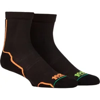 1000 Mile 2 Pair Repreve Trail Socks Black Orange 12-14 Mens