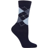 1 Pair Pale Blue Whitby Extra Soft Argyle Socks 3.5 7