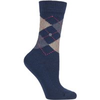 1 Pair Khaki Char Whitby Extra Soft Argyle Socks 3.5 7