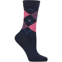 1 Pair Pink Whitby Extra Soft Argyle Socks 3.5 7