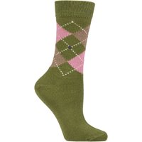1 Pair Burlington Whitby Extra Soft Argyle Socks Oxygrun 3.5 7