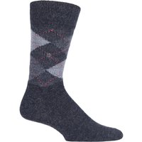 1 Pair Charcoal Grey Preston Extra Soft Feeling Argyle Socks 6.5 11