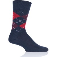 1 Pair Burlington Preston Extra Soft Feeling Argyle Socks Red 11 14