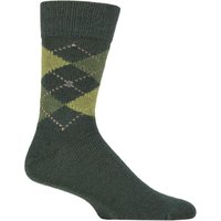 1 Pair Burlington Preston Extra Soft Feeling Argyle Socks Forest 6.5 11