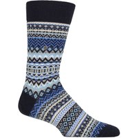 1 Pair Burlington Fair Isle Patterned Wool Socks 6.5 11