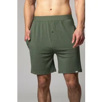 Mens 1 Pack Lazy Panda Bamboo Loungewear Selection Shorts Olive Green Large