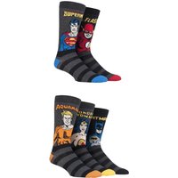 5 Pair Justice League Aquaman Flash Superman Batman Wonder Woman Socks 6 11 &