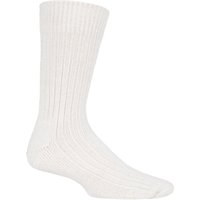 1 Pair Ecru Alpaca Ribbed Boot Socks Cushioning 8 10