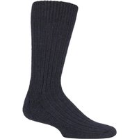 1 Pair Jet Black Alpaca Ribbed Boot Socks Cushioning 8 10