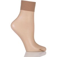 1 Pair Powder Shelina 12 Denier Ultra Transparent Ankle Highs Shimmer 2.5 5