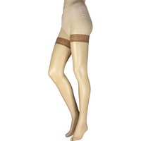 1 Pair Falke Shelina 12 Denier Ultra Transparent Hold Ups Shimmer Sun 9.5 10