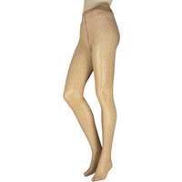 1 Pair Shell Fragments Printed Sheer Tights Powder