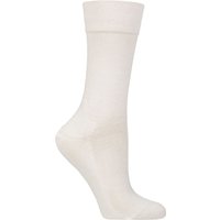 1 Pair Falke Sensitive London Left Right Comfort Cuff Cotton Socks Off White 2.5 5