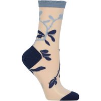 1 Pair Falke Garden Villa Cotton Socks Royal Blue 5.5 8