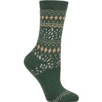 1 Pair Falke Cosy Wool Special Edition Classic Norwegian Patterned Socks Hunter Green 2.5 5