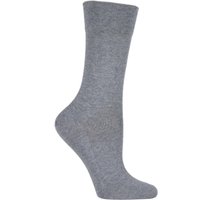 1 Pair Light Grey Melange Sensitive London Left Right Comfort Cuff Cotton Socks 5.5 8