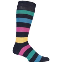 1 Pair Rich Multi Bold Broad Stripe Cotton Socks 7 11