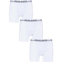 3 Pack Plain Cotton Stretch Longer Leg Boxer Briefs Small