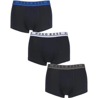 3 Pack Black Mix BOSS Plain Cotton Stretch Trunks Men's Extra Large - Hugo Boss