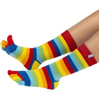 1 Pair TOETOE Essential Stripe Mid Calf Toe Socks 4 11 UK