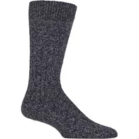 Mens 1 Pair Pantherella Rye Eco Luxe Ribbed Cotton Socks Black Sea 7.5-9.5 Mens