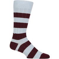 1 Pair Pantherella Selsey Striped Ribbed Leisure Socks Sky Blue 7.5 9.5