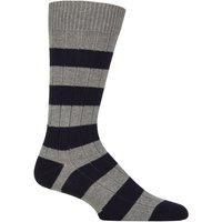 1 Pair Pantherella Selsey Striped Ribbed Leisure Socks Mid 7.5 9.5