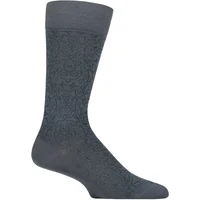 Men's 1 Pair Pantherella Austen Brocade Jacquard Merino Wool Socks Teal 7.5-9.5 Mens