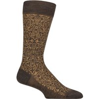 1 Pair Pantherella Austen Brocade Jacquard Merino Wool Socks Dark Mix 10 12 UK