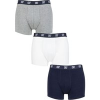 3 Pack Cotton Trunks Grey White Navy XX Large