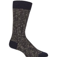 Pantherella Cromford Merino Wool Textured Cable Socks Navy Mix