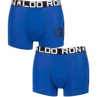 2 Pack Cotton Boxer Shorts Blue Black