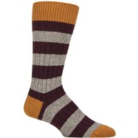 1 Pair Pantherella Barton Merino Wool Twist Stripe Leisure Socks 10 12 UK