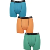 Mens 3 Pack Glenmuir Sports Performance Trunks Blue / Orange / Teal M
