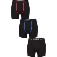 3 Pack Glenmuir Cotton Bamboo Blend Long Leg Trunks Black Red White Blue