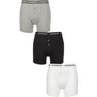3 Pack William Button Front Cotton Boxer Shorts