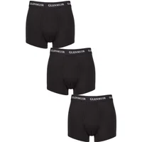 Mens 3 Pack Glenmuir 95% Modal Hipster Trunks Black XL
