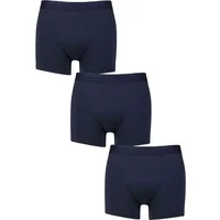 Mens 3 Pack Glenmuir Cotton and Modal Blend Trunks Navy S