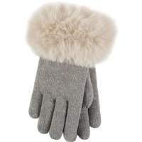 1 Pair Heat Holders Hollis Faux Fur Gloves Light Grey S M