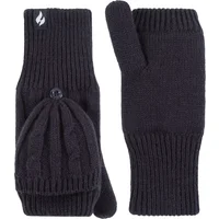 Women's 1 Pair SOCKSHOP Heat Holders Ash Cable Knit Converter Mittens Navy One Size
