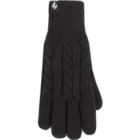 SOCKSHOP Heat Holders Women's 1 Pair Willow Cable Gloves in Black | Size: S/M