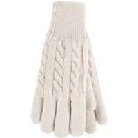 SOCKSHOP Heat Holders Women's 1 Pair Willow Cable Gloves in Cream | Size: S/M