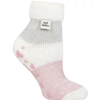SOCKSHOP Heat Holders Women's 1 Pair Lounge Feather Turn Over Cuff Socks in Rose | Size: 4-8