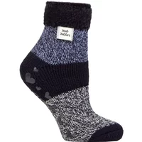SOCKSHOP Heat Holders Women's 1 Pair Lounge Feather Turn Over Cuff Socks in Mid Navy | Size: 4-8